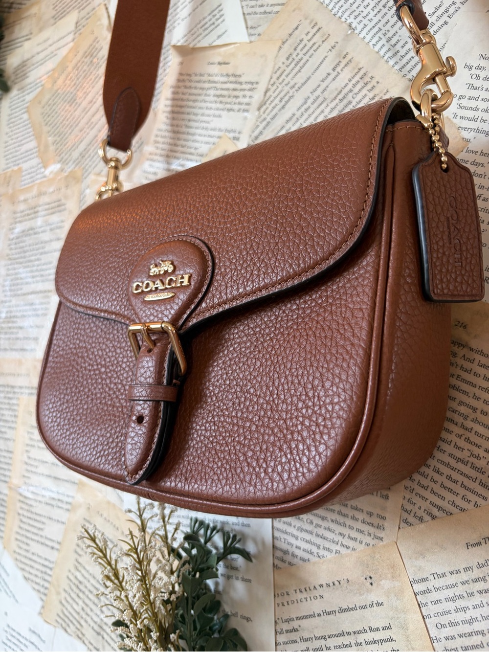 Coach Amelia Saddle Crossbody Bag- Pebbled Leather- Saddle Brown/Gold Hardware - Picture 5 of 10